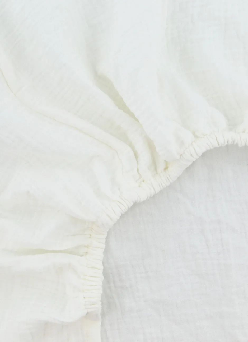 DRAP HOUSSE BÉBÉ EN GAZE DE COTON LAIT