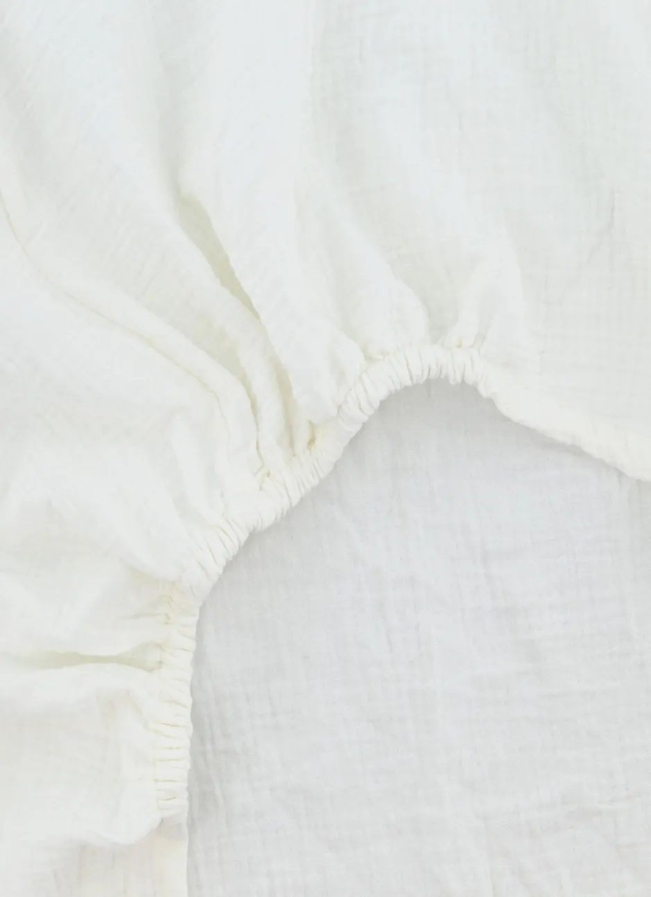 DRAP HOUSSE BÉBÉ EN GAZE DE COTON LAIT