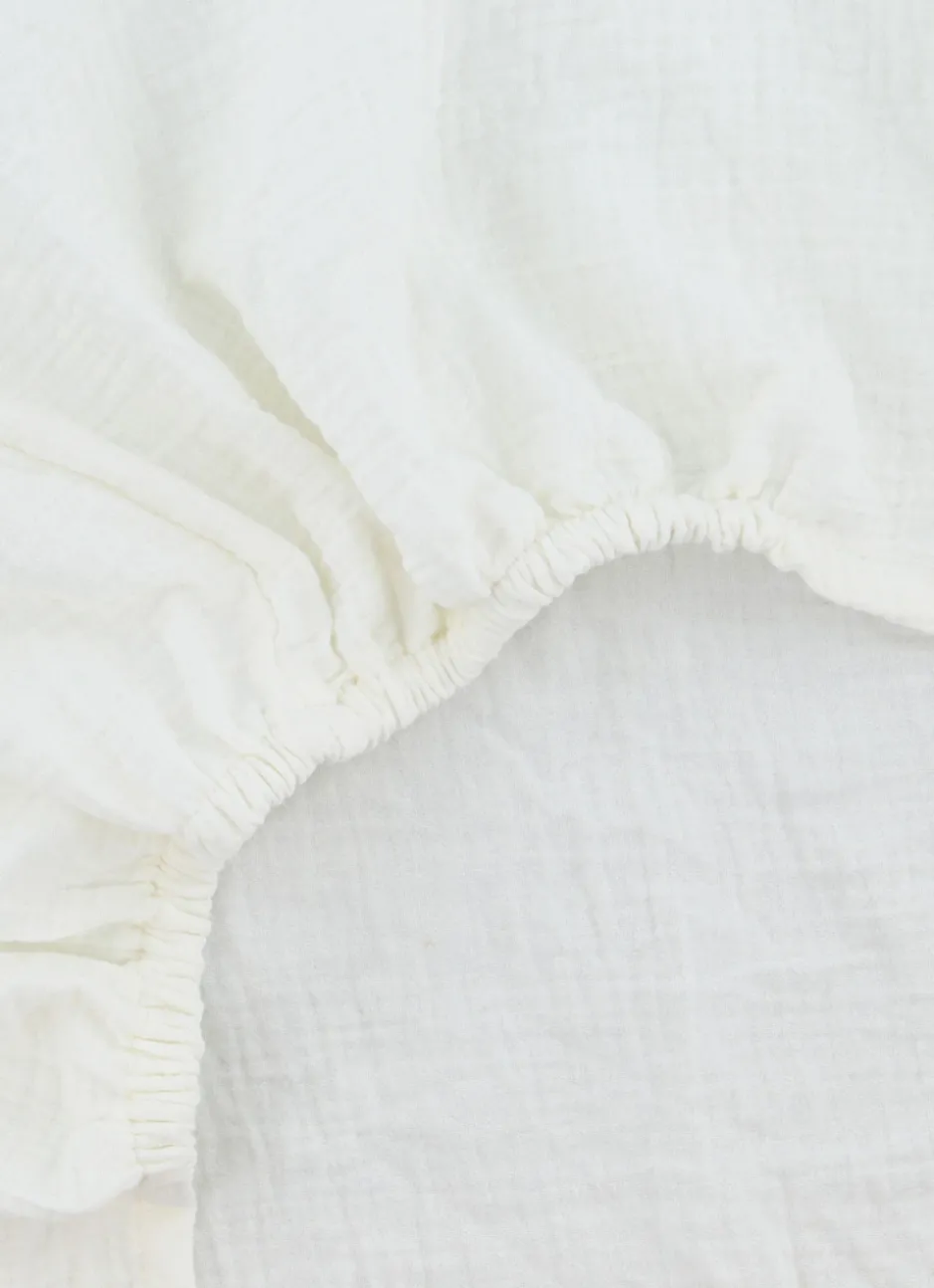 DRAP HOUSSE BÉBÉ EN GAZE DE COTON LAIT