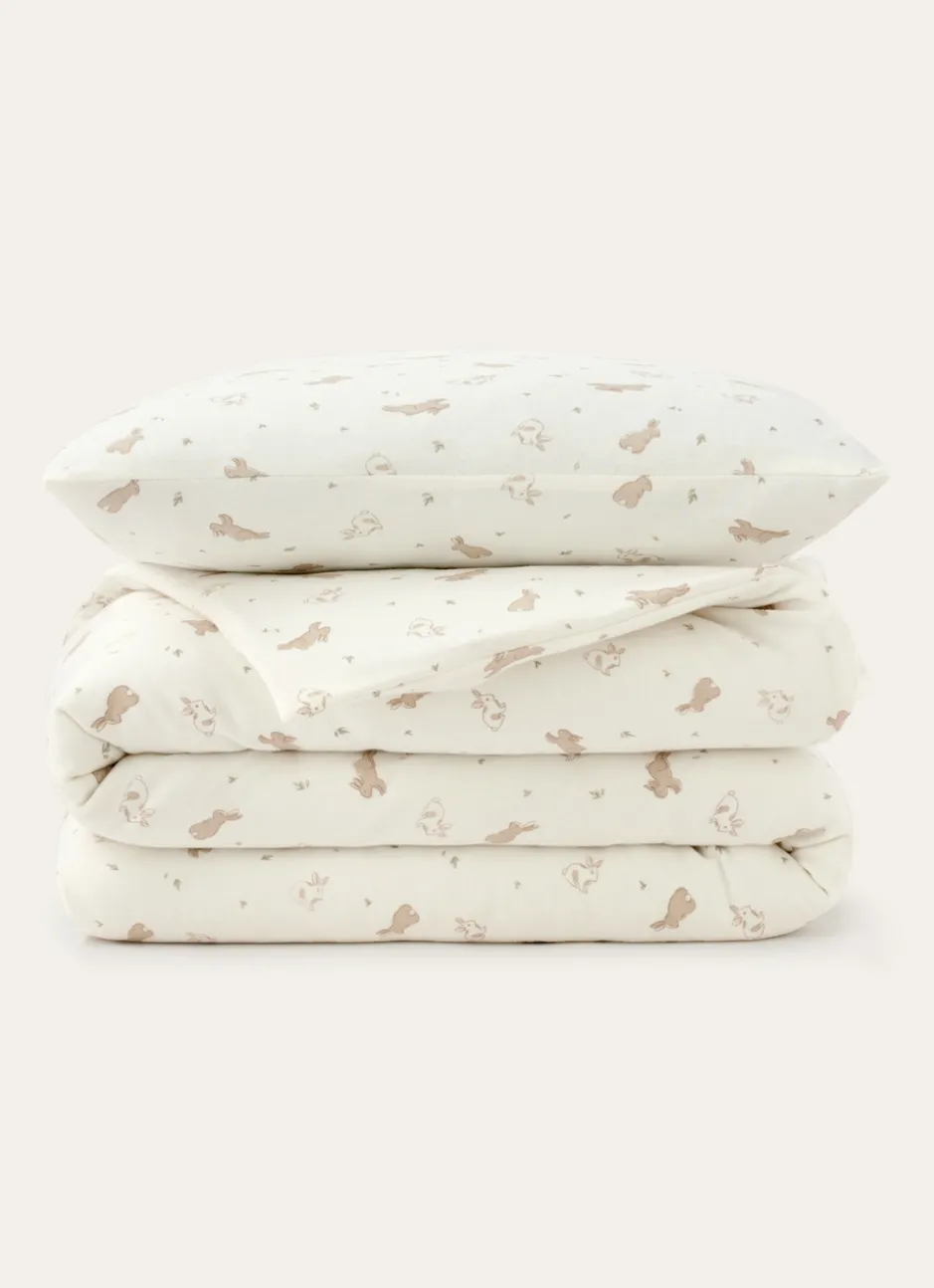 DRAP HOUSSE BÉBÉ EN JERSEY DE COTON IMPRIMÉ LAPIN BLANC