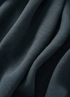 DRAP HOUSSE EN LIN LAVÉ UNI 165GR CHARBON