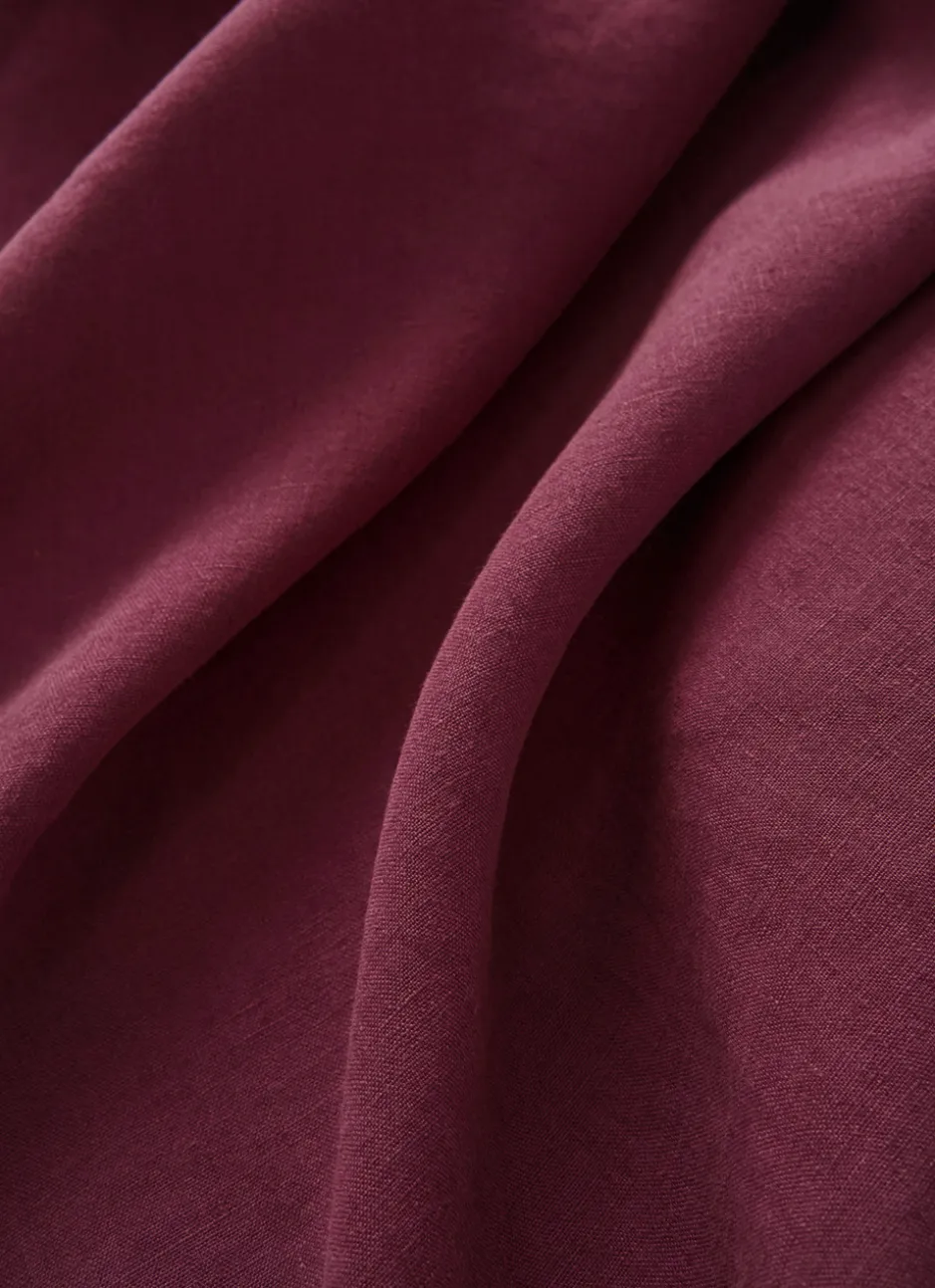 DRAP HOUSSE EN LIN LAVÉ UNI 165GR GRENAT