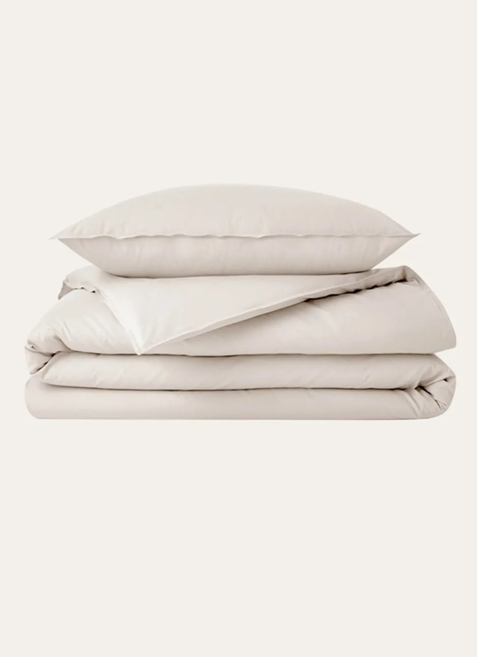 DRAP HOUSSE UNI EN COTON LAVÉ BIO ECRU