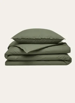 DRAP HOUSSE UNI EN COTON LAVÉ BIO KAKI