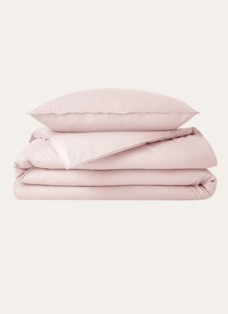 DRAP HOUSSE UNI EN COTON LAVÉ BIO ROSE CLAIR