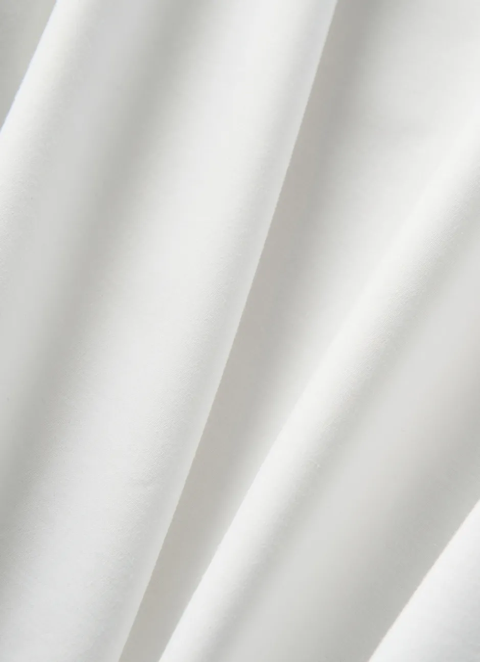 DRAP HOUSSE UNI EN PERCALE DE COTON BLANC
