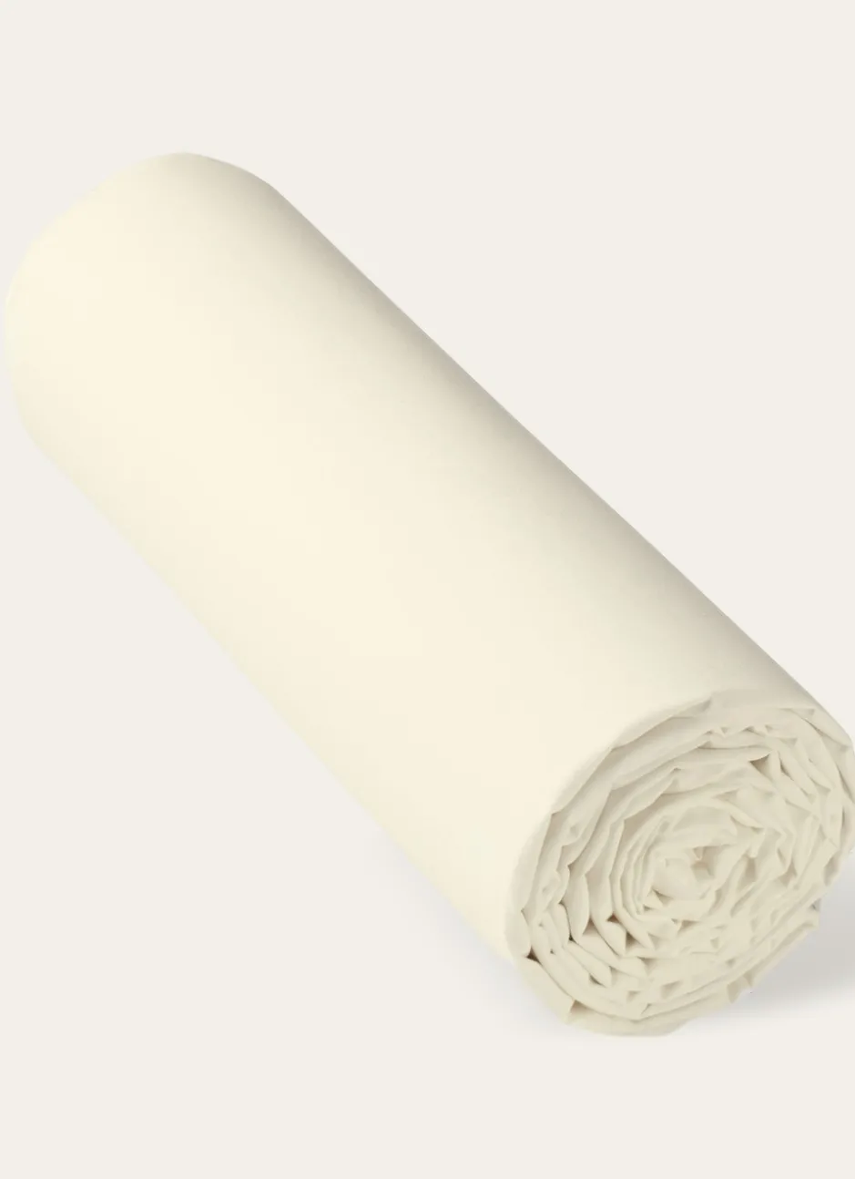 DRAP HOUSSE UNI EN PERCALE DE COTON ECRU