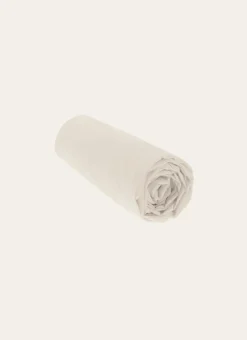 DRAP HOUSSE UNI EN PERCALE DE COTON SABLE