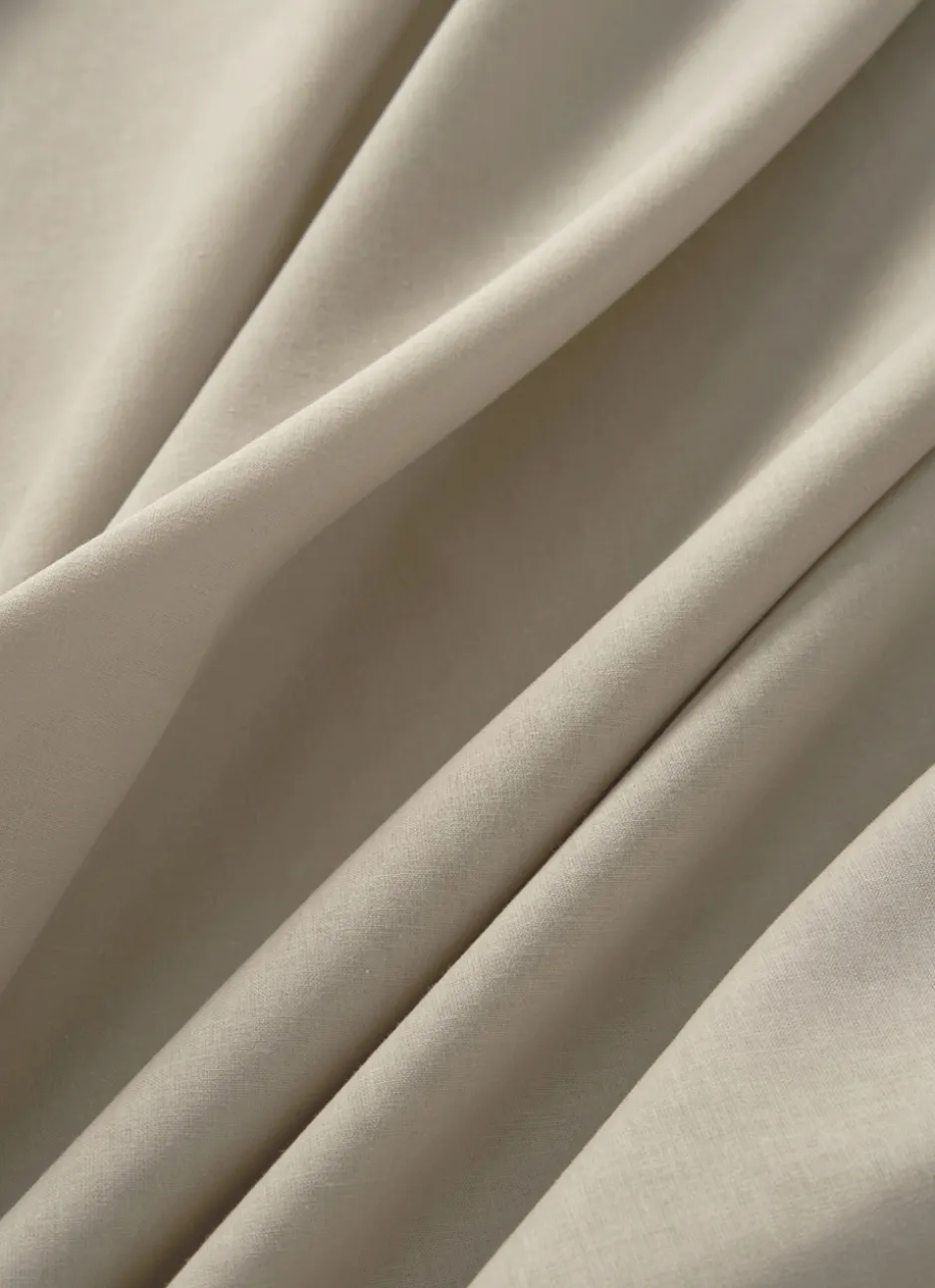 DRAP PLAT UNI EN COTON TAUPE CLAIR
