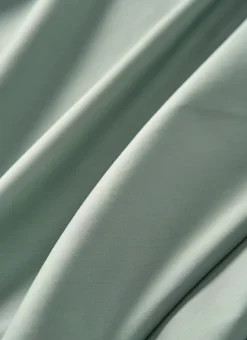 DRAP PLAT UNI EN PERCALE DE COTON VERT DE GRIS
