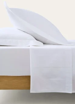 DRAP PLAT UNI SATIN DE COTON RAYURES JACQUARD BLANC
