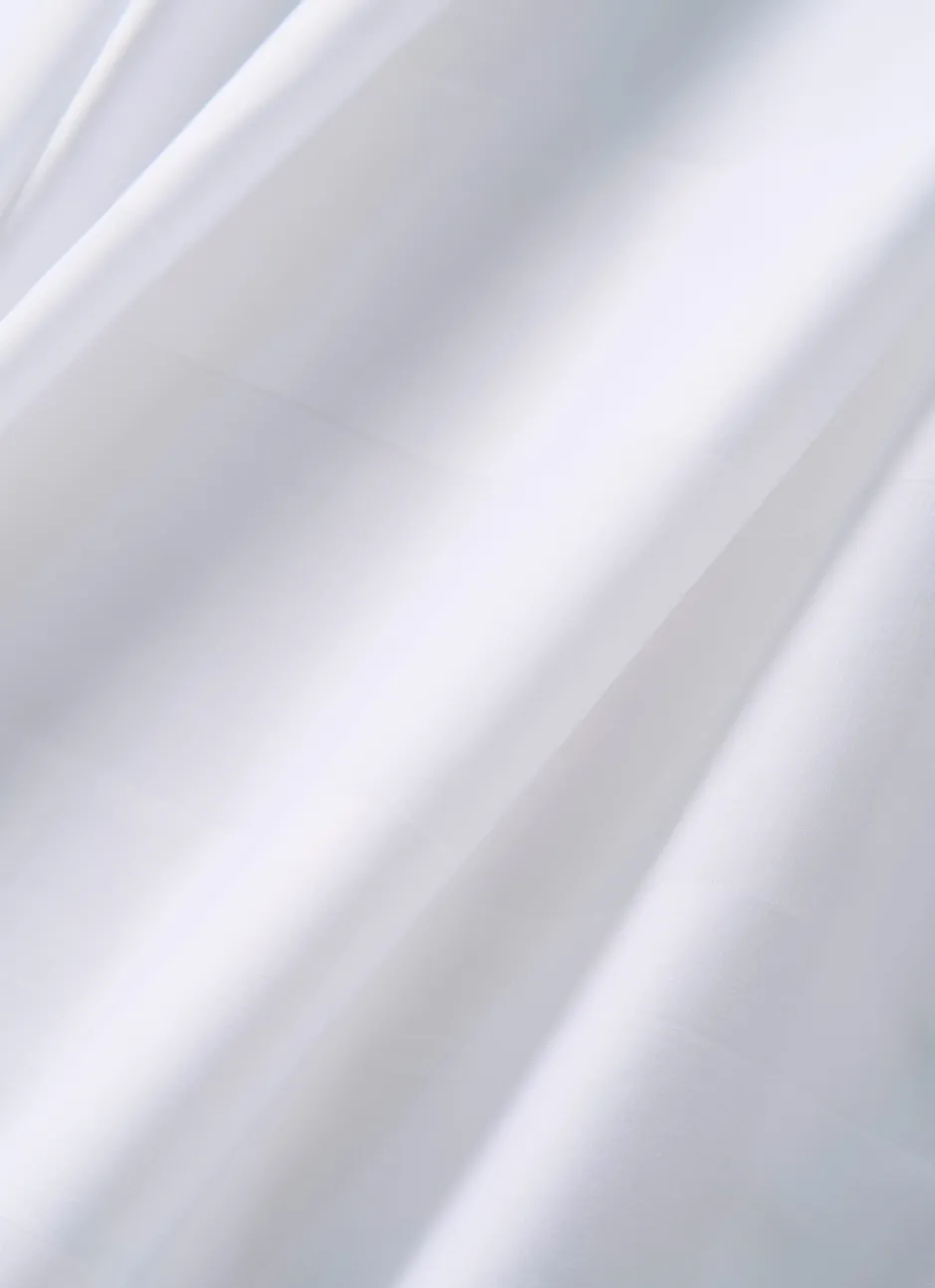 DRAP PLAT UNI SATIN DE COTON RAYURES JACQUARD BLANC