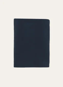 DRAP PLAT UNI SATIN DE COTON RAYURES JACQUARD MARINE