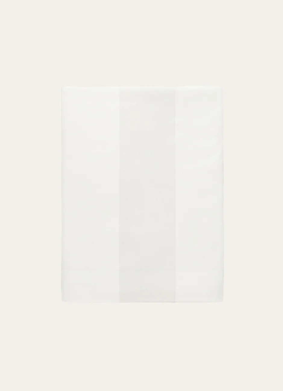 DRAP PLAT UNI SATIN DE COTON RAYURES JACQUARD IVOIRE