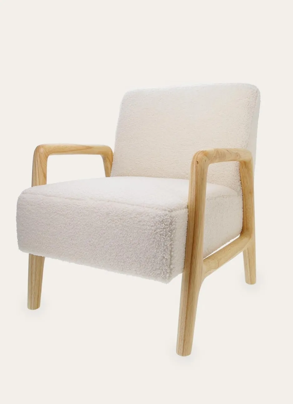 FAUTEUIL EN BOUCLETTE TOUTE DOUCE BLANC