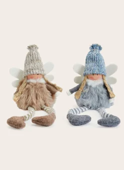 FÉE DE NOËL À POSER GINGEMBRE/BLEU