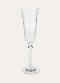 FLUTE EN CRISTALLIN SERIGRAPHIE TRANSPARENT
