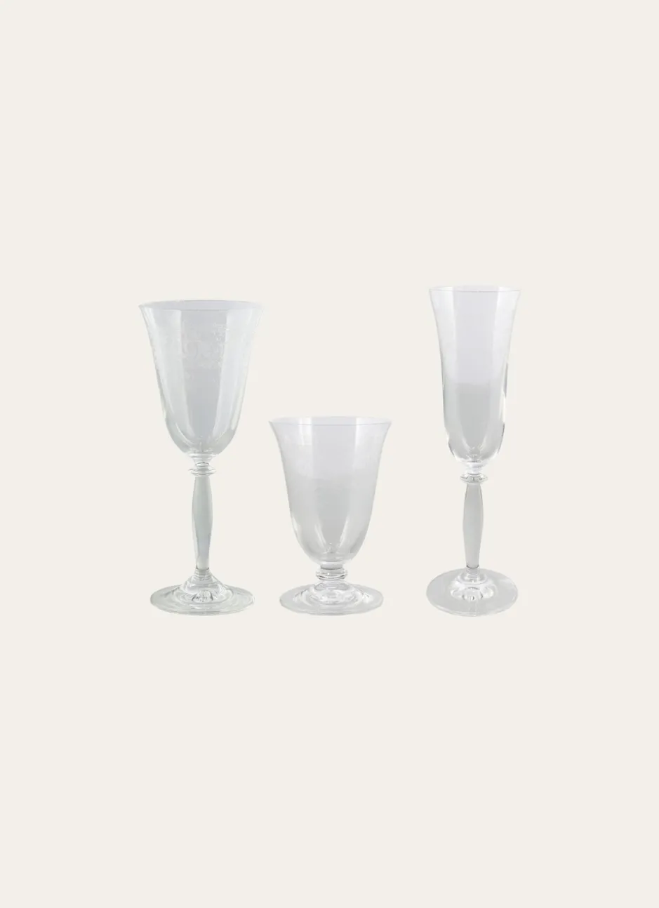 FLUTE EN CRISTALLIN SERIGRAPHIE TRANSPARENT