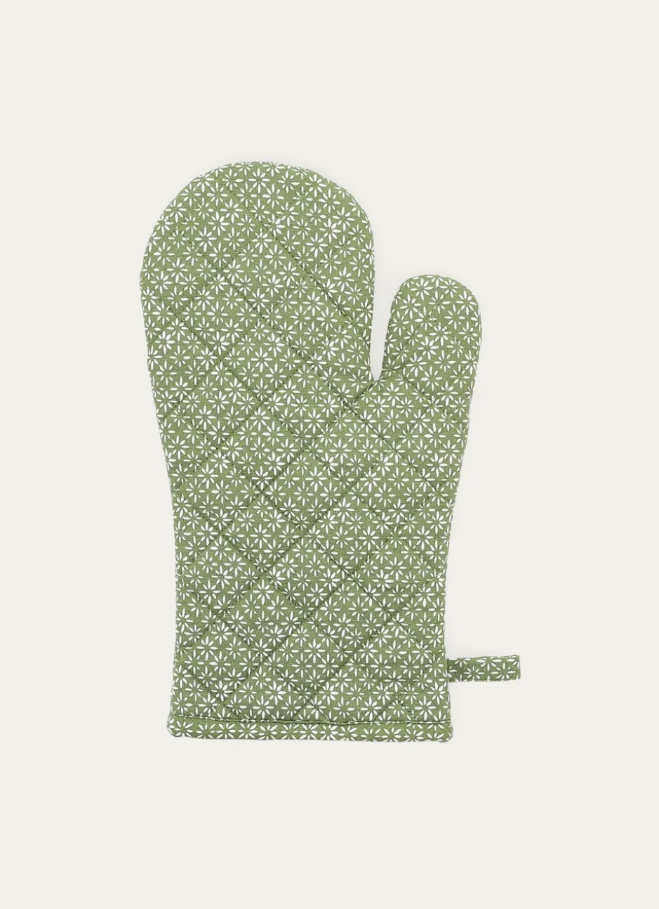 GANT DE CUISINE À MOTIFS GÉOMÉTRIQUES VERT