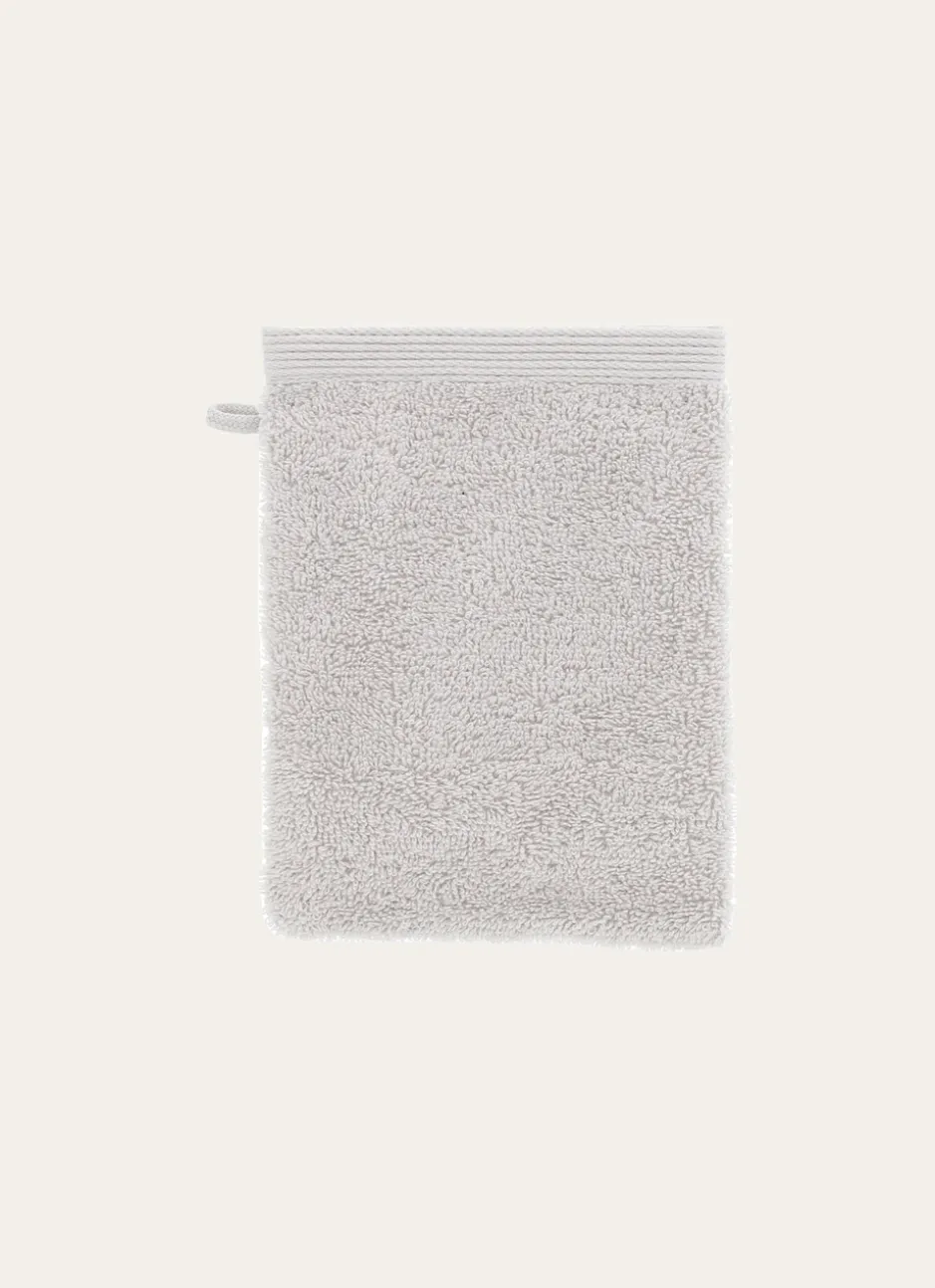 GANT DE TOILETTE BRODÉ EN COTON 500GR PERLE