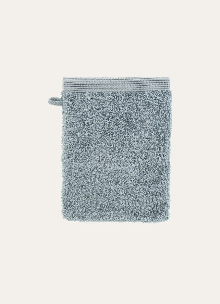 GANT DE TOILETTE BRODÉ EN COTON 500GR BLEU ORAGE