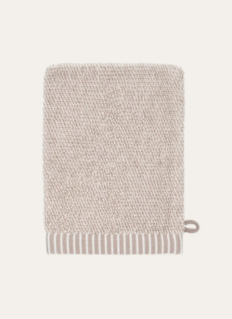 GANT DE TOILETTE EN FILS CHINÉS BEIGE