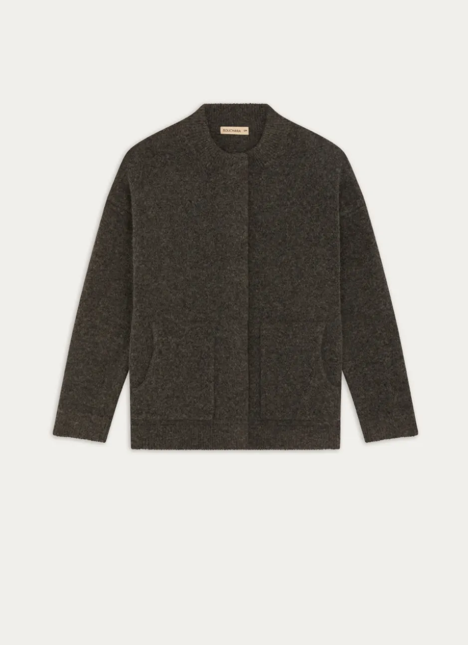 GILET BOUTONNÉ EN TRICOT DOUX ET CHAUD VITA GRIS ANTHRACITE