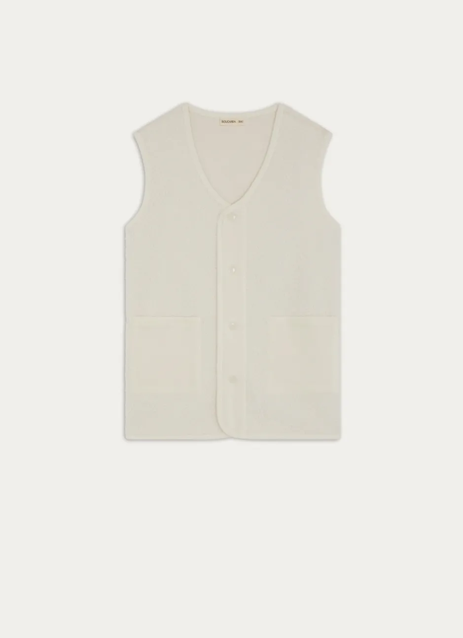 GILET SANS MANCHES SHERPA CALOU ÉCRU
