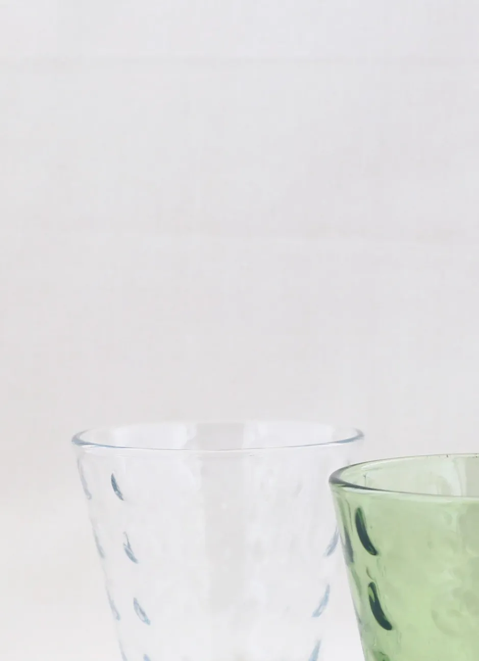 GOBELET EN VERRE AVEC RELIEF À POIS TRANSPARENT