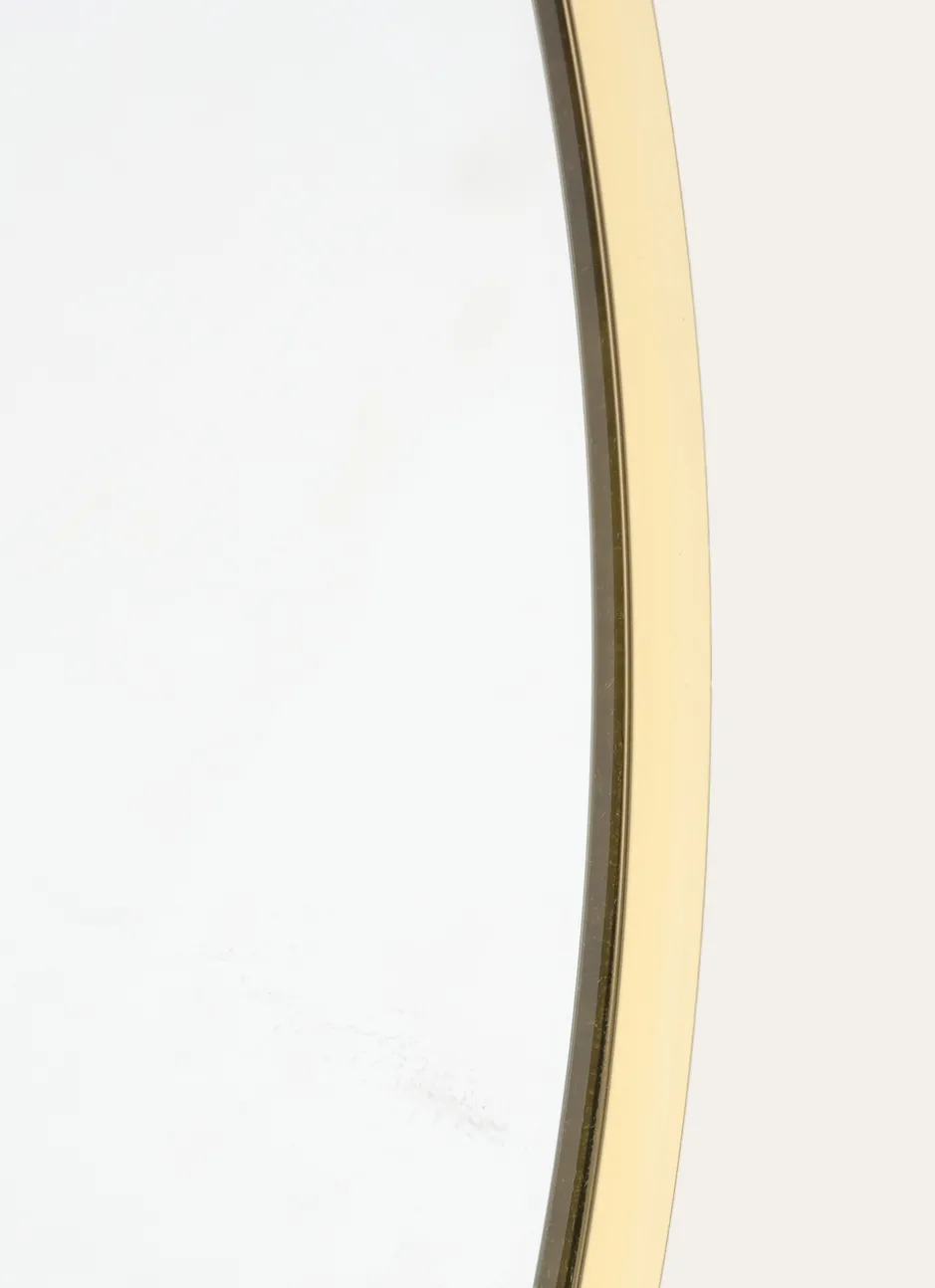 GRAND MIROIR DEMI-LUNE AVEC CADRE EN MÉTAL DORÉ