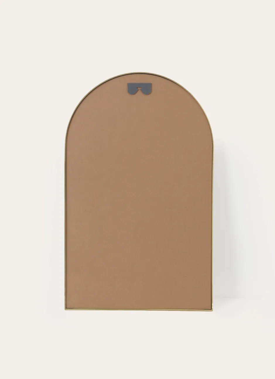 GRAND MIROIR DEMI-LUNE AVEC CADRE EN MÉTAL DORÉ