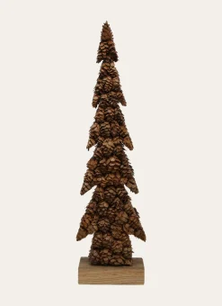 GRAND SAPIN DÉCORATIF EN BOIS BRUN