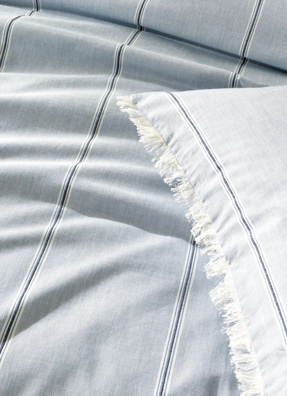HOUSSE DE COUETTE À RAYURES NAÏADE BLEU
