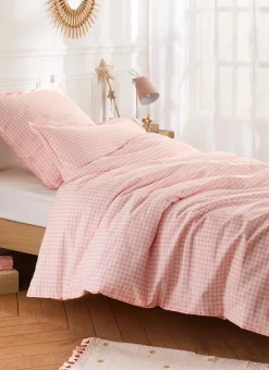 HOUSSE DE COUETTE BÉBÉ MOTIF VICHY GINGHAM ROSE