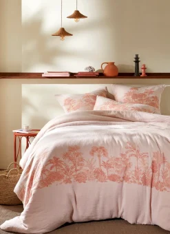 HOUSSE DE COUETTE DOUBLE GAZE DE COTON GAMBIER TERRACOTTA