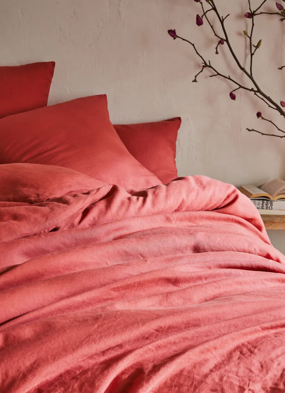 HOUSSE DE COUETTE EN LIN LAVÉ MARSALA