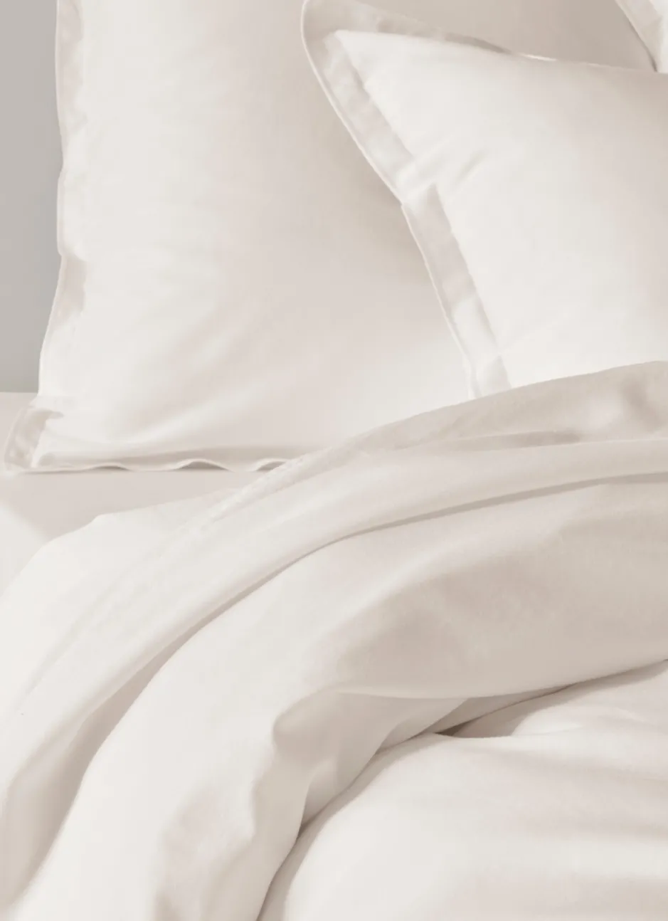 HOUSSE DE COUETTE EN SATIN DE COTON LAVÉ ECRU