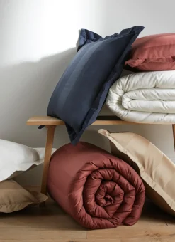 HOUSSE DE COUETTE RAYÉE EN SATIN DE COTON IVOIRE