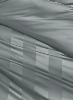 HOUSSE DE COUETTE RAYÉE EN SATIN DE COTON GLACIER
