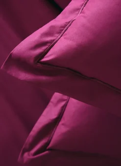 HOUSSE DE COUETTE UNIE EN PERCALE DE COTON GRENAT