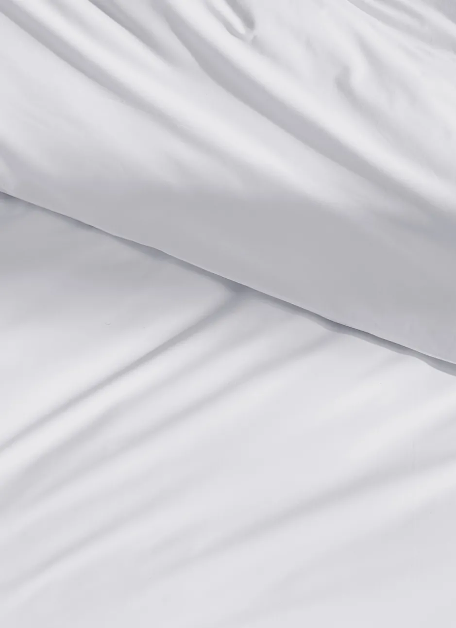 HOUSSE DE COUETTE UNIE EN PERCALE DE COTON BLANC
