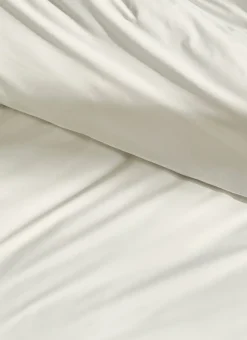 HOUSSE DE COUETTE UNIE EN PERCALE DE COTON ECRU