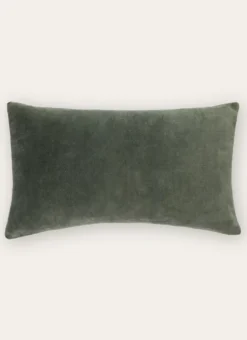 HOUSSE DE COUSSIN EN VELOURS AVEC DOS CHAMBRAY vert