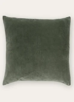 HOUSSE DE COUSSIN EN VELOURS AVEC DOS CHAMBRAY vert