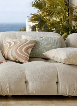 HOUSSE DE COUSSIN JACQUARD MOTIF FEUILLES ÉCRU