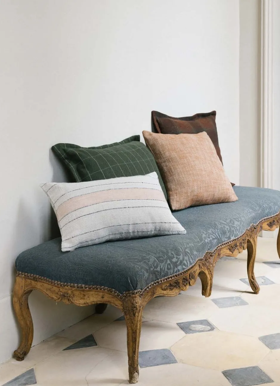 HOUSSE DE COUSSIN RUBEN TISSÉE EN COTON ET LIN MULTICOLORE