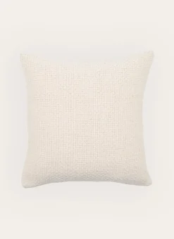 HOUSSE DE COUSSIN UNIE AVEC TISSAGE FANTAISIE ECRU