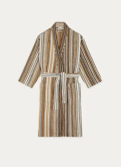 KIMONO EN BOUCLE À RAYURES MULTICOLORE