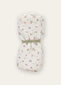 LANGE PETITES FLEURS EN GAZE DE COTON ÉCRU