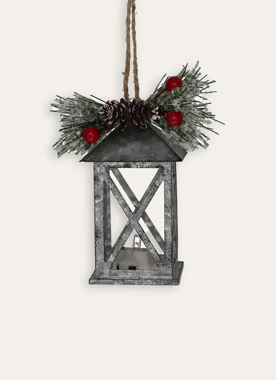 LANTERNE DE NOËL À SUSPENDRE GRIS